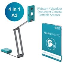 IRIScan Visualizer 7 + Readiris Dyslexic 2.0 Escáner de captura aérea 4160 x 3120 DPI A3 Azul ártico, Plata