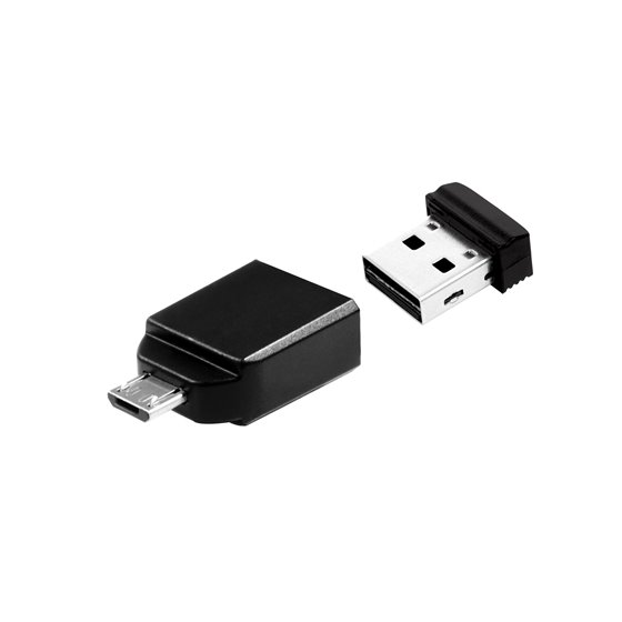 Nano - Unidad USB de 32 GB con adaptador Micro USB - Negro