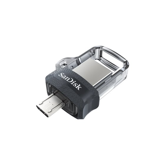 Ultra Dual m3.0 unidad flash USB 128 GB USB Type-A / Micro-USB 3.2 Gen 1 (3.1 Gen 1) Negro, Plata, Transparente
