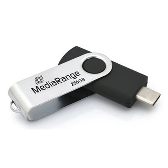 MR1955 unidad flash USB 256 GB USB Tipo C 3.2 Gen 1 (3.1 Gen 1) Negro, Plata