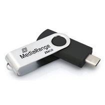 MR1955 unidad flash USB 256 GB USB Tipo C 3.2 Gen 1 (3.1 Gen 1) Negro, Plata