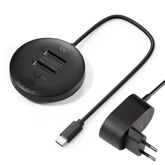 EW7078 base de conexión para disco duro USB 3.2 Gen 1 (3.1 Gen 1) Type-C Negro