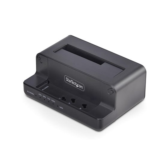 Clonador NVMe M.2 a SATA de 2.5/3.5 - Dock Duplicador Autónomo de 2 Bahías para SSD - Bidireccional NVMe a SATA / SATA a NVMe - 