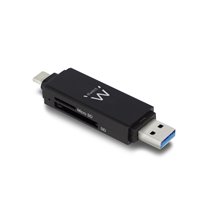 EW1075 lector de tarjeta USB 3.2 Gen 1 (3.1 Gen 1) Type-A/Type-C Negro