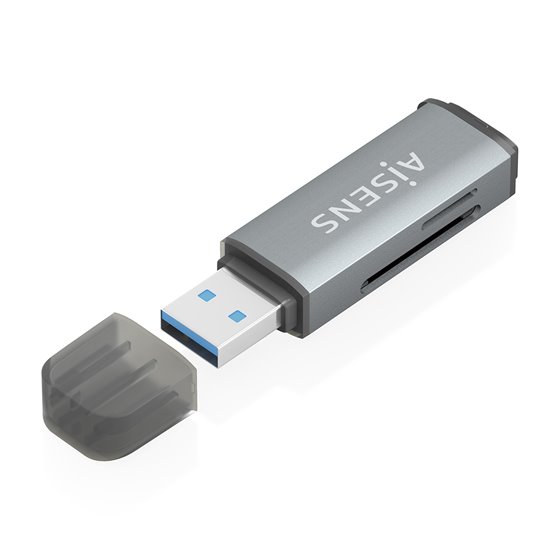Lector De Tarjetas SD, Micro SD, MMC, Rs-MMC, MMC Micro, USB-A, Gris