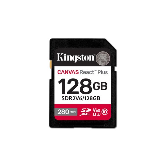 128GB Canvas React Plus SDXC UHS-II 280R/100W U3 V60 for Full HD/4K