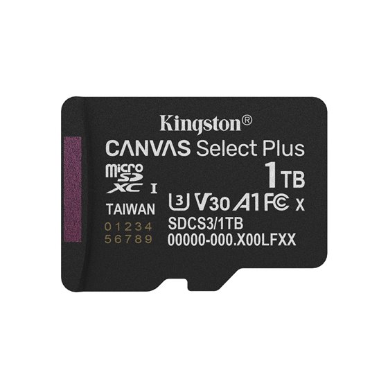 1TB micSDXC Canvas Select Plus Gen3 150R A1 (Adaptador de SD no incluido)