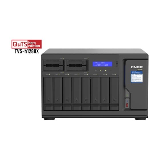 TVS-h1288X NAS Torre Intel® Xeon® W-1250 16 GB DDR4 0 TB QuTS hero Negro