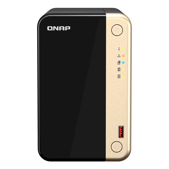 TS-264 NAS Torre Intel® Celeron® N5095 8 GB 0 TB QNAP QTS Negro, Oro