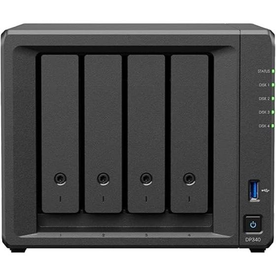 DP340 servidor de almacenamiento NAS Escritorio R1600 16 GB 32 TB Unidad de disco duro Negro