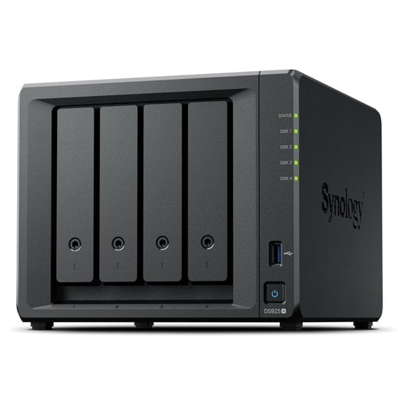 DiskStation DS925+ servidor de almacenamiento NAS Ryzen Embedded V1500B 4 GB DDR4 0 TB Negro