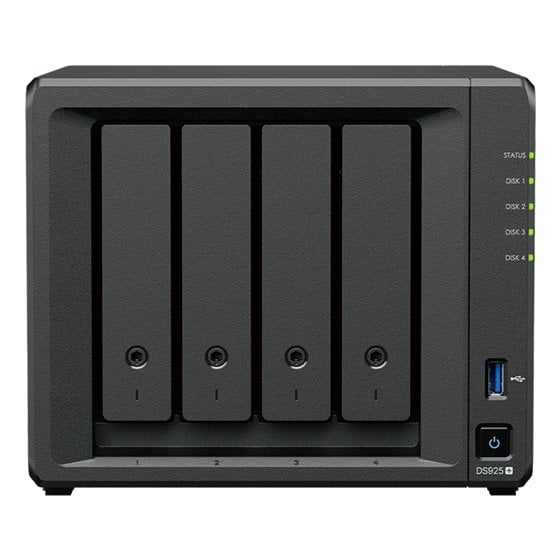 DiskStation DS925+ NAS Ryzen Embedded V1500B 4 GB DDR4 16 TB Unidad de disco duro Negro