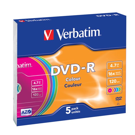 DVD-R Colour 4,7 GB 5 pieza(s)