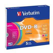 DVD-R Colour 4,7 GB 5 pieza(s)