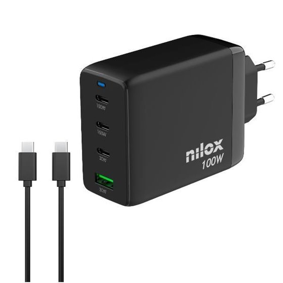 CARGADOR UNIVERSAL GAN 100W 4 PUERT