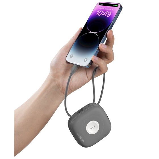 W1185 10000 mAh Cargador inalámbrico Gris