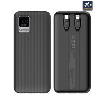 POWERBANK DP20 20000MAH LCD+CABLES INTEGRADOS USB-C+LIGHTING NEGRO CARGA RAPIDA