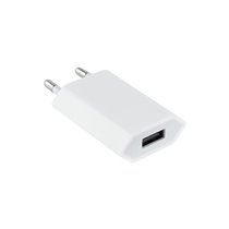 MINI CARGADOR USB PARA IPOD IPHONE,5V-1A, BLANCO