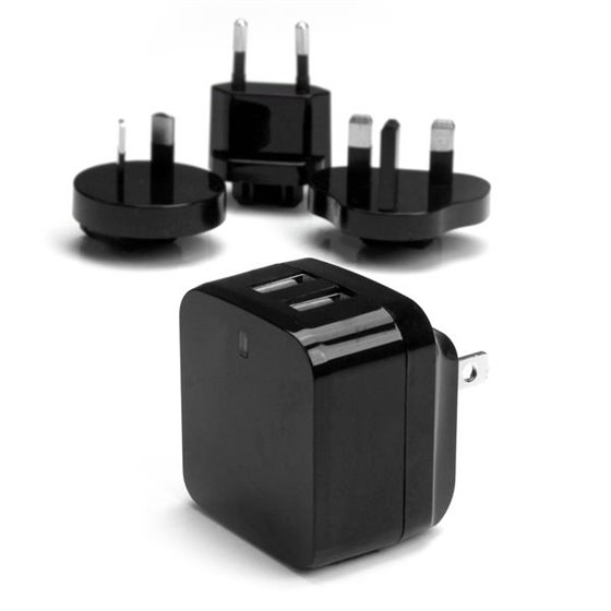 Cargador de Pared USB de 2 Puertos para Tablets Smartphones - Cargador de Alta Potencia para Viajes