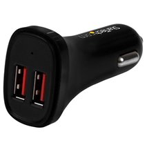 Cargador de Coche USB de Dos Puertos - 24W / 4,8A - Negro