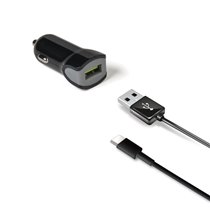CCUSBTYPEC cargador de dispositivo móvil Smartphone, Tableta Negro Encendedor de cigarrillos Auto