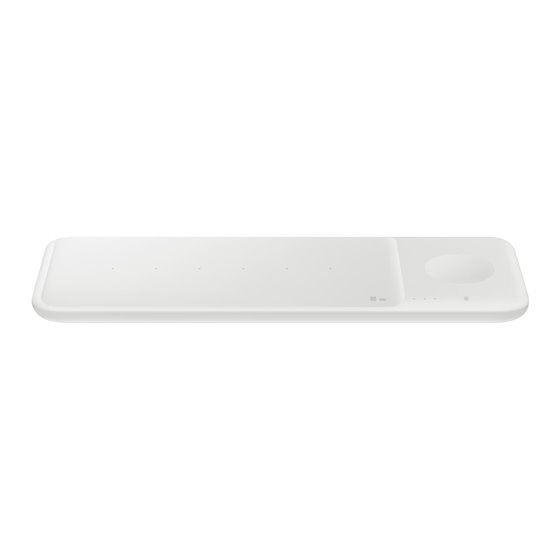 Wireless Charger Trio Auriculares, Smartphone, Reloj inteligente Blanco USB Cargador inalámbrico Carga rápida Interior