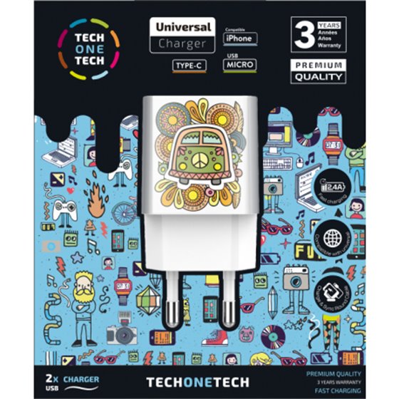 TEC2503 cargador de dispositivo móvil Smartphone Blanco Corriente alterna Interior