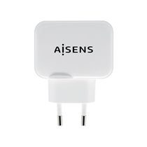 Cargador USB 17W 5V/3.4A, 2xUSB Con Control AI, Blanco