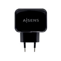 Cargador USB 17W 5V/3.4A, 2xUSB Con Control AI, Negro