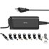 Cargador universal portátil con 8 adaptadores de 15-19V/90W, Color negro