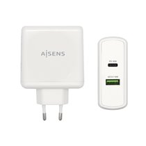 Cargador 48 W, 1x USB-C PD3.0 30 W, 1x USB-A QC3.0 18 W, Blanco