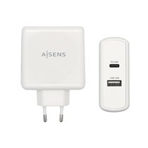 Cargador 57 W, 1x USB-C PD3.0 45 W, 1x USB-A 5 V / 2.4 A 12 W, Blanco
