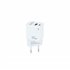 Cargador de Pared USB-C/PD + USB-A/QC 20W, Blanco