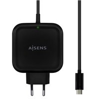 Cargador 65W PD3.0 QC3.0 1XUSB-C 1.2M, Negro