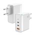 Cargador Gan 100W, 2xUSB-C PD3.0 QC4.0 QC5.0, 1xUSB-A QC3.0, Blanco