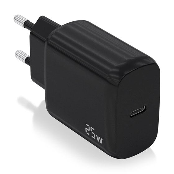 Cargador USB-C PD3.0 1 Puerto 1xUSB-C 25W, Negro
