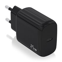 Cargador USB-C PD3.0 1 Puerto 1xUSB-C 25W, Negro