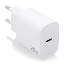 Cargador USB-C PD3.0 1 Puerto 1xUSB-C 20W, Blanco