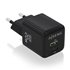 Cargador GaN 20W, 1xUSB-C PD3.0 QC4.0, 1xUSB-A QC3.0, Negro