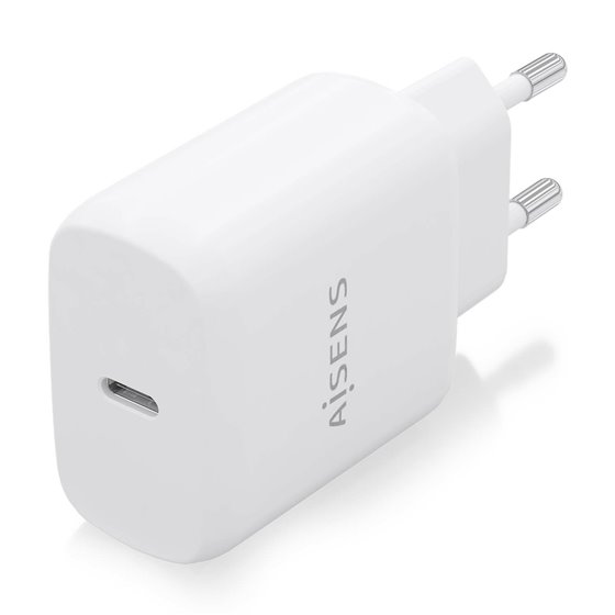 Cargador USB-C PD3.0 1 Puerto 1xUSB-C 25W, Blanco