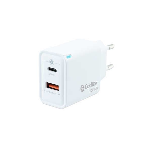 CARGADOR GAN 30W USB-C/USB-A PARED