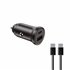 Cargador de coche , 20W, Carga rápida, Power Delivery, Multipuerto USB-C y USB-A + cable USB-C a USB-C, Negro