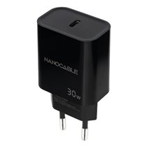 Cargador USB-C PD 30W, Negro