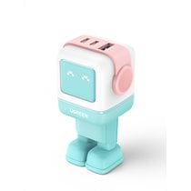 Uno RG 65W 3-Port GaN Fast Charger pink blue Ordenador portátil, Teléfono móvil, Portátil, Tableta, Teléfono Azul Corriente alte