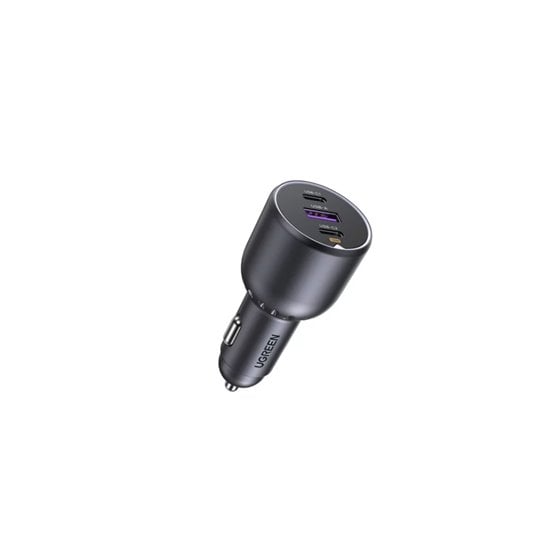 130W 3-Port Fast Car Char gray Auriculares, Ordenador portátil, Teléfono móvil, Portátil, Batería portátil, Teléfono Gris Encend