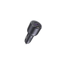 130W 3-Port Fast Car Char gray Auriculares, Ordenador portátil, Teléfono móvil, Portátil, Batería portátil, Teléfono Gris Encend