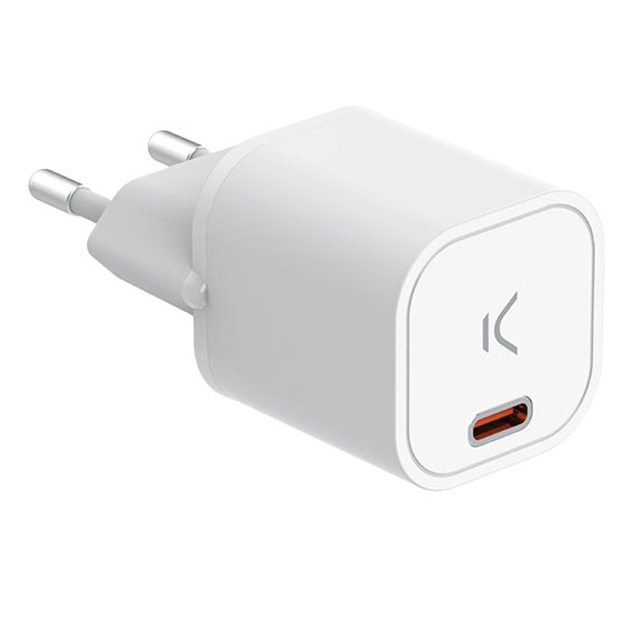 Cargador de red mini GaN 30 W, PPS, Power Delivery, Carga rápida, Puerto USB-C, Blanco