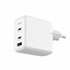 Cargador de red 65W, GaN, PPS, Power Delivery, Materiales sostenibles, 2 x USB-C + 1 x USB-A, Blanco
