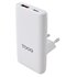 Cargador de viaje Tipo C y Tipo A, GaN 65W, USB-C/PD + USB-A/QC, Blanco