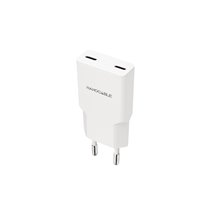 Cargador 2xUSB-C/PD 25W, Blanco